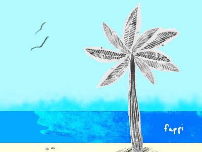 CalmPalm ilustration aesthetic analogic beach caracola design digital holiday illustration palmtree salty sea summer traditional art trash travel