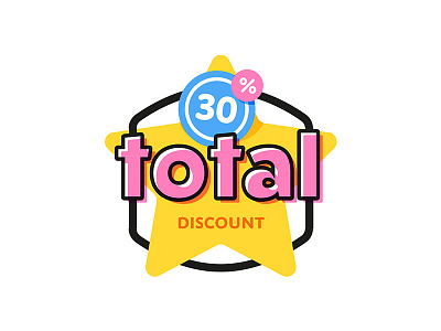 Discount tag with special offer sale sticker. banner discount hot offer pink sale sign summer sun tag total yellow vector