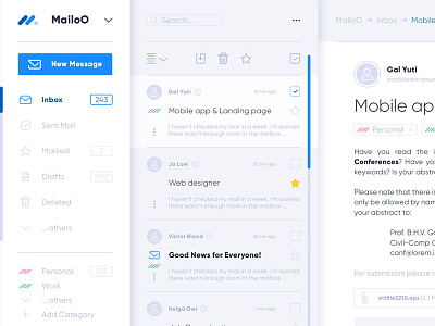 Mail Interface UI UX