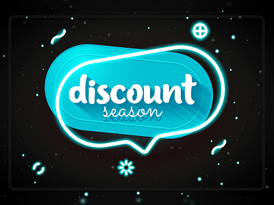 Discount Tag blue discount emblem neon sale season shop space tag