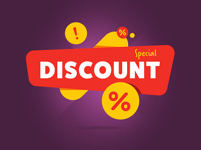 Discount Tag banner creative design discount percent purple sale shop sign special tag