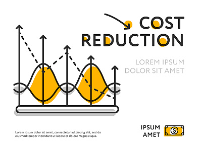 Cost Reduction cost creative design diagram graph money reduction result