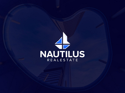 Nautilus Real Estate Logo Design ai artificial intelligence aviation branding development futuristic icons illustration logo design modern parliament resistance software technology tools