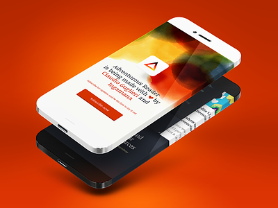 Adventurous Reader - Mobile Site WIP 6 colors icon iphone iphone6 layout mobile paper promotional reader rss tilt