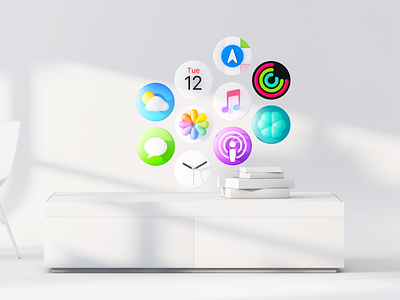 Starboard — Apple Glass Dashboard Concept 3d apple augmented reality cinema4d dashboard glasses icon ios ios14 mixed reality starboard workstation