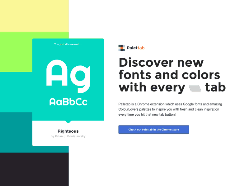 Palettab Site - Animation test chrome colors colourlovers extension fonts google palettab palette typography