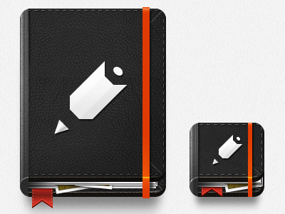 Random Notebook Icon 2 app icon leather moleskine notebook notes pencil