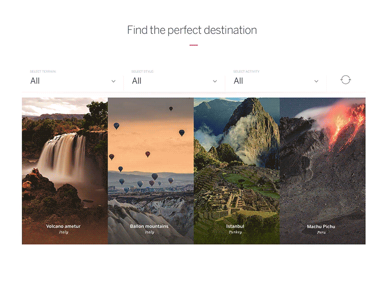 Lonely Planet HP - Destination Selector ui motion inspiration book prototype framer travel