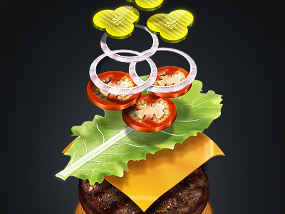 The Burguer [ work in progress ] burger cheese hamburger lettuce meat onion pickle tomate