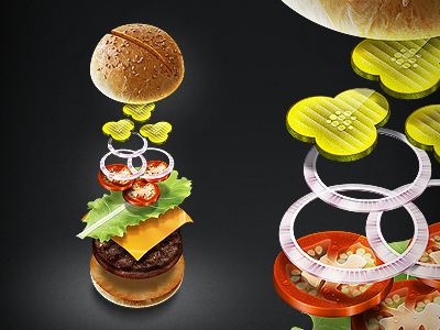 Burger breakdown illustration