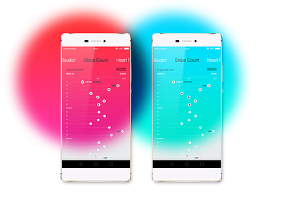 Health app concept app blur color concept health heart mobile phone steps touch