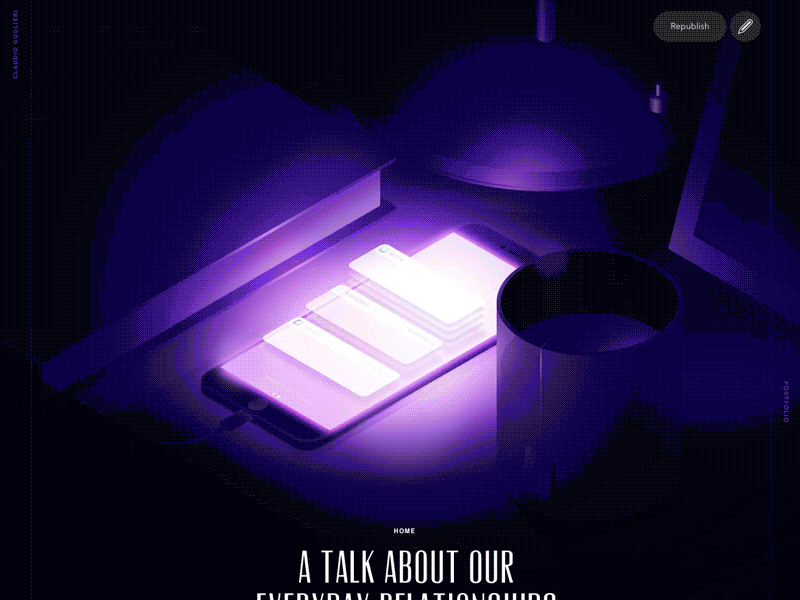 Home Talk - New Cover for Guglieri.com article cover gradient ios isometric night notifications phone post purple