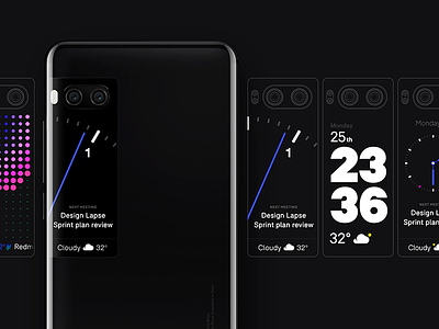 Meizu Pro 7 Backscreen Sneak Peek android backscreen black clock interactive meizu mobile motion phone pro7 prototype tap