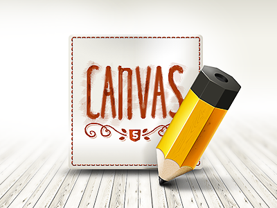 Wip of an upcoming presentation canvas html icon illustration pen pencil wood