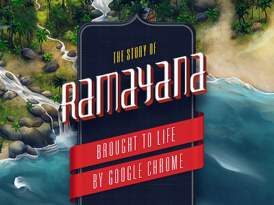 Ramaya.na is finally live! illustration map ramayana ribbon wood