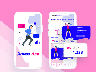 Fitness App app branding fitness graphic design mobile mobile design support ui ux workout