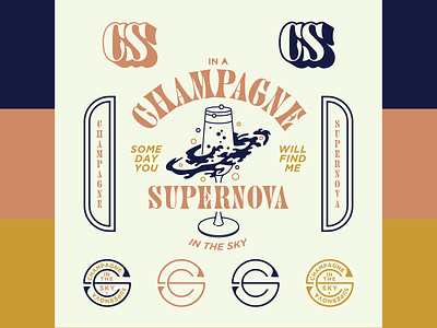 Champagne Supernova - Badge Set badge design badge flash brand kit branding design flat graphic design illustration illustrator logo mercy design vector