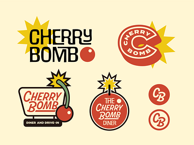 Cherry Bomb Badge Set badge badge design badge set branding design designer graphic design logo logo design vector