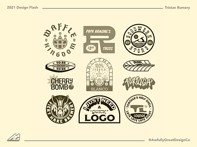 2021 Recap Part 4 badge design brand identity branding design diner graphic design illustrator logo logo designer mascot mascot design taco shop tequila vector waffle