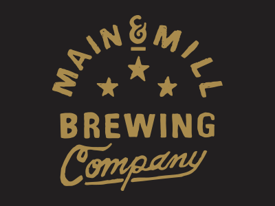 Main & Mill Brewing Co. submark americana branding brewery identity logo main mill brewing co. submark