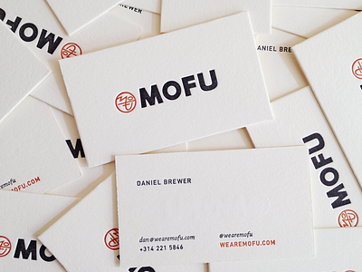MOFU Business Cards collateral identity letterpress print