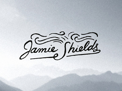 logo for musician, Jamie Shields artisian design handdrawn identity logo print stamp