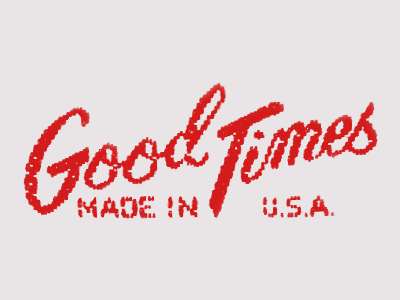 \m/ american made americana garment label good times logo tagtales usa