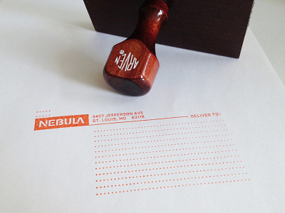 Nebula Coworking // Address stamp address label custom stamp design return address rubber stamp