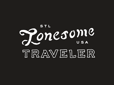 Lonesome Traveler // wordmark 01 handdrawn lettering logo lonesome traveler stl throwback typography vintage wordmark