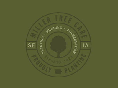 MILLER Tree Care // submark brand design homegrown icon identity logo miller tree care print rubber stamp stamp typography
