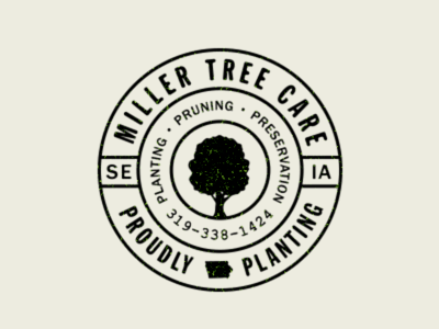 MILLER Tree Care // rubber stamp brand design homegrown icon identity logo miller tree care print rubber stamp stamp typography