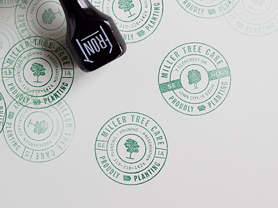MILLER Tree Care stamps brand design homegrown icon identity logo miller tree care rubber stamp print stamp typography