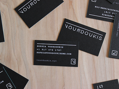 Vourdoukis.nyc black cards business cards clean design elegant modern print
