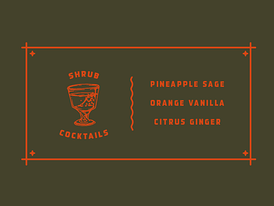sludgy shrubs cocktail drink illustration menu menu design pretty type typography