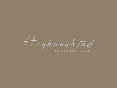 Highwaykind No.01 handdrawn highwaykind logo type usa vintage vtg