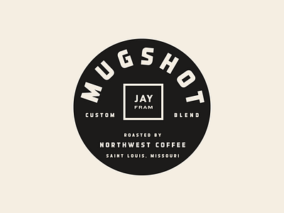 Mugshot v1 badge badge hunting coffee coffee bag custom blend icon jay fram mugshot st. louis stamp type