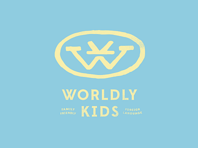 Worldly Kids / concept 02 brand childlike icon identity letterforms logo playful tribal wk worldly kids