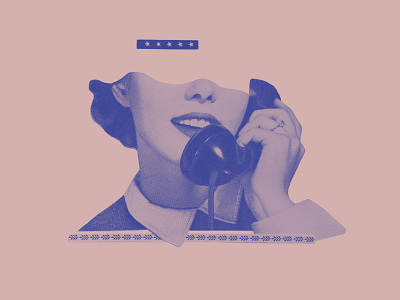 _ Call Waiting cmyf collage hello illustration landline mf foster mixed media tender renderings