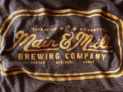 Down on the old Main Street brewery design handdrawn lettering main and mill main and mill brewing co. t t shirt tee throwback tshirt vintage