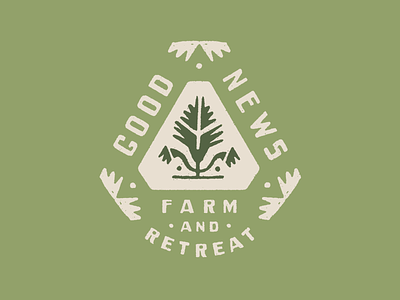 Good News Farm badge brand brand identity branding distressed farm folk art green logo
