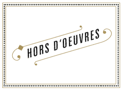 Hors D'oeuvres circus fancy headline icon print typography vintage wedding