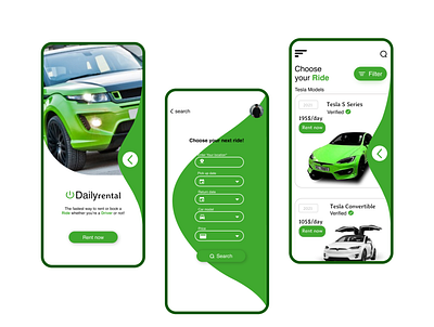 Car Rental Mobile App (UI Design) android design car rental app design graphic design ios design mobile app design rental ui design rental ux design