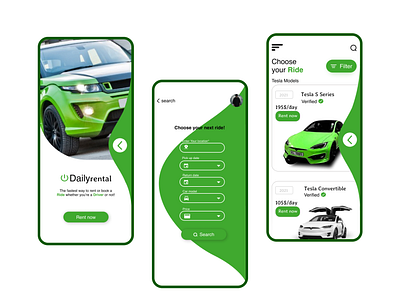 Car Rental Mobile App (UI Design) android design car rental app design graphic design ios design mobile app design rental ui design rental ux design