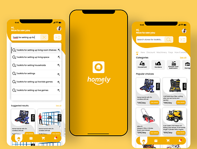 Household Toolkits Rental App android design branding and marketing graphic design illustration ios design logo mobile uiux design rental mobile application responsive design ui uiux designs userflow website design wireframes