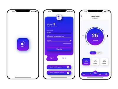 KEFF SmartHome App android designs graphic designs illustration ios designs landing page design logo mobile ui designs mobile uiux designs smarthoem app smarthome app design uiux designs