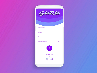 Sign In Page/ Social Guru app design flat ui ux