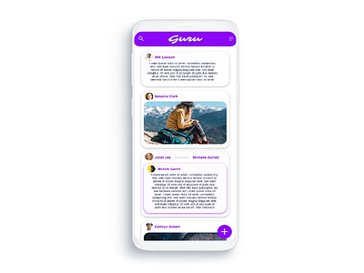 Social Guru / Main Page app design minimal ui ux