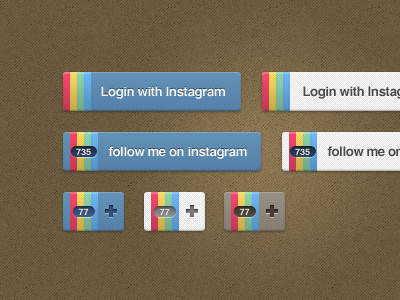 Instagram Buttons instagram download follow sign in with button blugraphic freebie