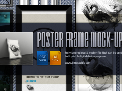 Poster Frame Mockup (Vector / Psd) download frame free mockup poster