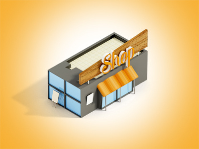 Cute Shop Icon 3d buy free icon isometric map png psd render sell shop vector